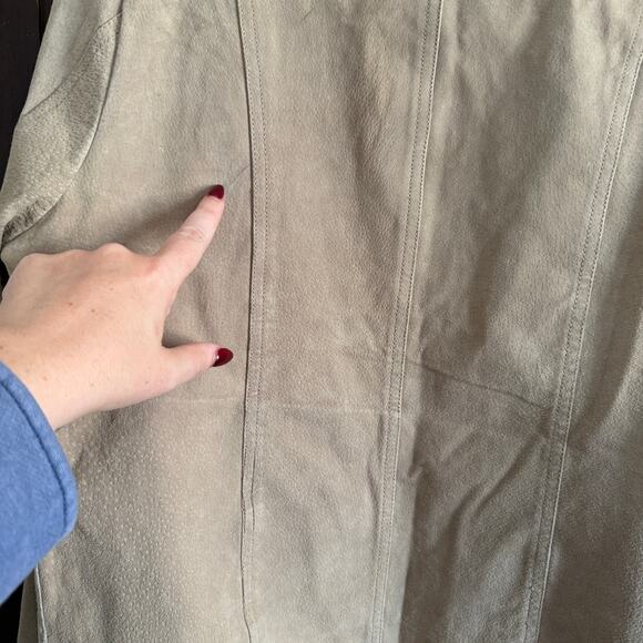 Y2K Vintage DOLLHOUSE | Tan Suede Leather Moto Style Jacket | Extra Large - Picture 6 of 9